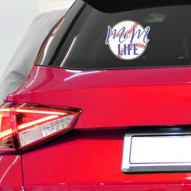 Pegatina Ventana de vagón Vinyl de la madre del béisbol (Baseball Mom Life sticker decal for car vinyl)