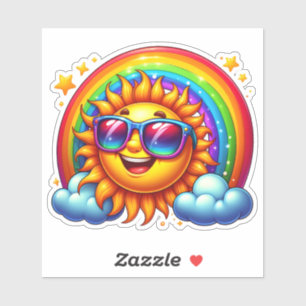 Pegatina Verano alegre: Sunshine & Rainbow