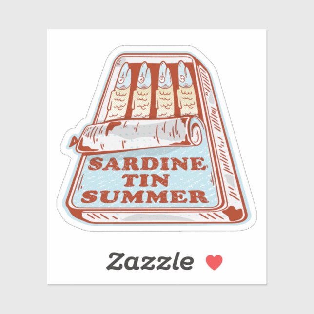 Pegatina Verano de estaño sardino (Hoja)