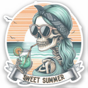 Pegatina Verano dulce - Skeleton Beach Vibe