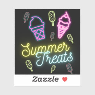 Pegatina Verano Tratamientos Neon Ice Cream Popsicle
