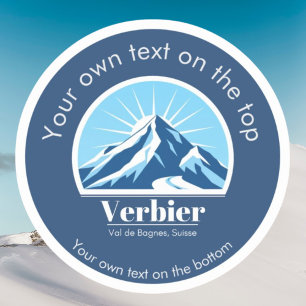 Pegatina Verbier Val de Bagnes vacaciones de esquí en Suiza