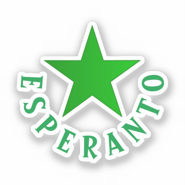 Pegatina Verda Stelo (Estrella Esperanto) (Anverso)