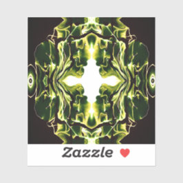 Pegatina Verdant Abstract Green Gold Black White Fluid Art