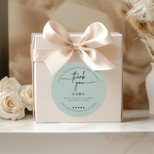 Pegatina verde claro personalizado Etiqueta de agr (Custom Light Green Sticker Thank You Label)