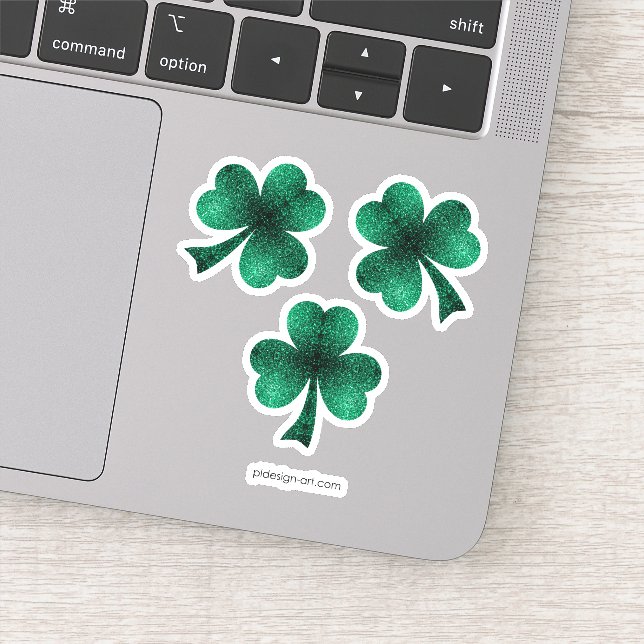 Pegatina Verde Esmeralda Esparkolas Shamrock Clover St Pat  (Detalle)