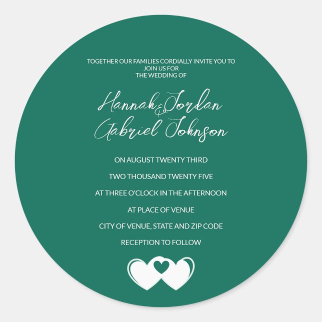 Pegatina verde esmeralda personalizado (Anverso)