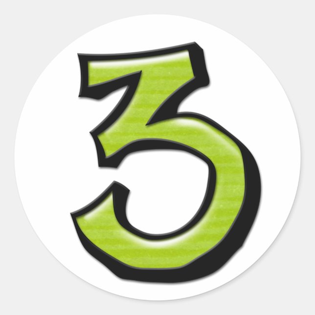 Pegatina verde número 3 (Anverso)