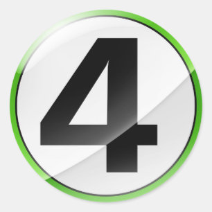 Pegatina verde número 4