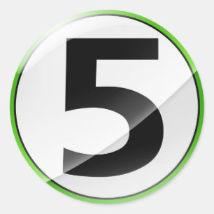 Pegatina verde número 5