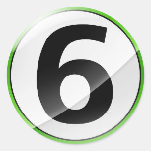 Pegatina verde número 6
