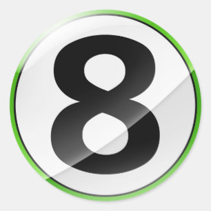 Pegatina verde número 8