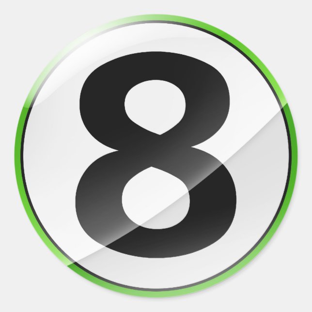Pegatina verde número 8 (Anverso)