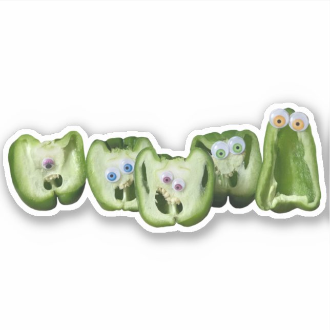 Pegatina Verduras divertidas Humor de alimentos para gafas  (Anverso)
