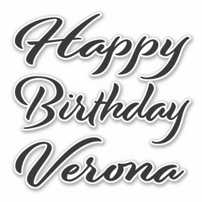 Pegatina Verona Name Vorname black Sticker Geburtstag (Anverso)