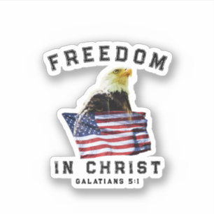 Pegatina Versículo Bíblico Patriótico Libertad en Cristo Vi