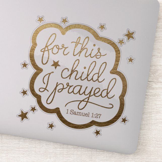 Pegatina Verso biblial de 1 Samuel 1:27 (Detalle)