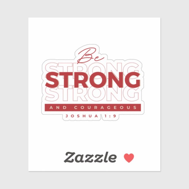 Pegatina Verso de la Biblia Joshua 1:9 (Hoja)