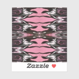 Pegatina Vertigo Abstract Red Black Silver Fluid Art