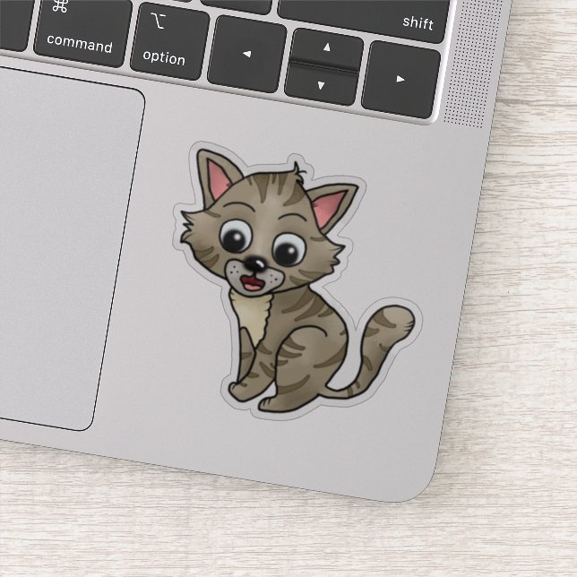 Pegatina Verwunderte Katze (Detalle)