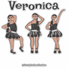 Pegatina Vestido plateado negro #2