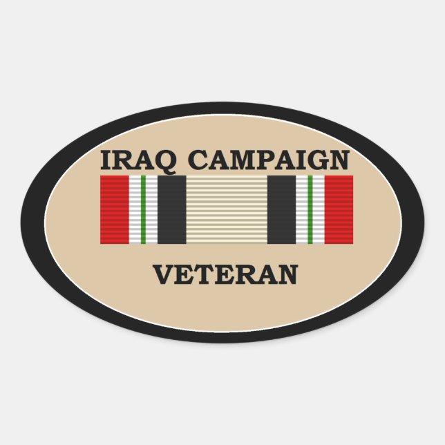 Pegatina veterano de la campaña en Irak. (Anverso)