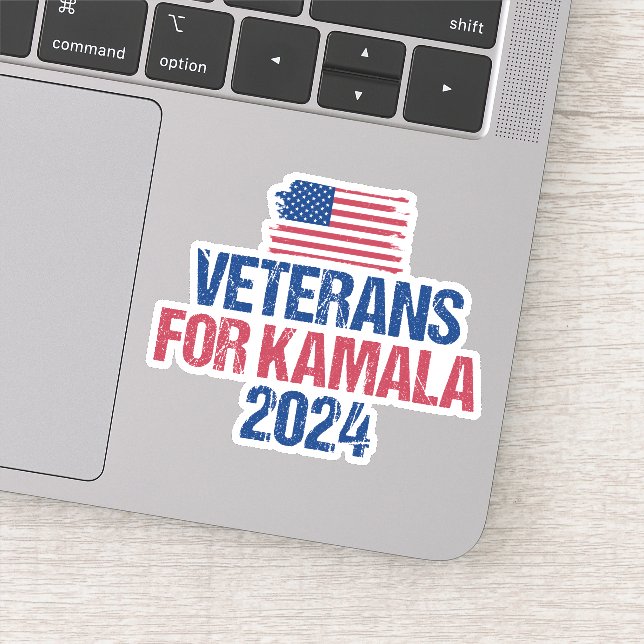 Pegatina Veteranos de la laptop electoral Kamala 2024 (Detalle)