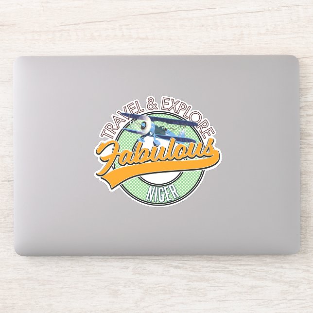 Pegatina viajar explorar logotipo fabuloso de Níger (Ordenador)
