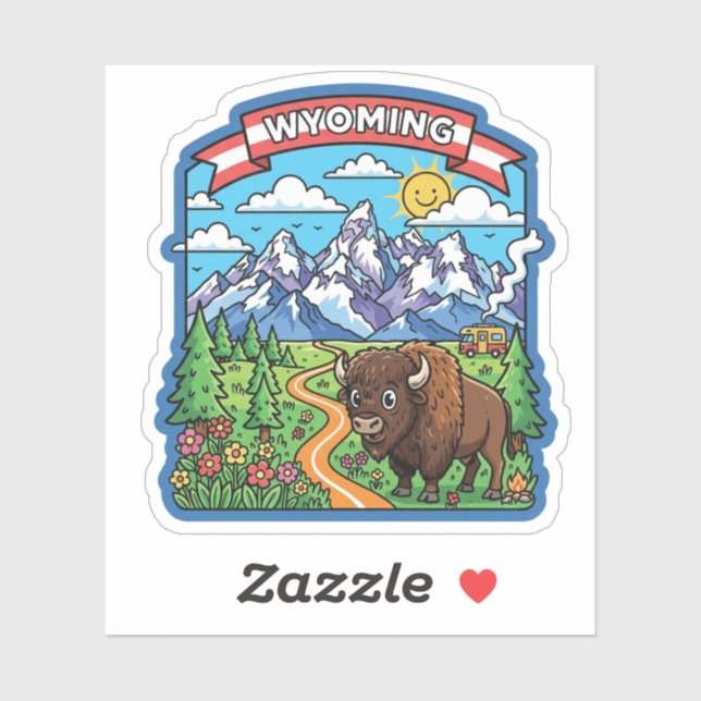 Pegatina Viaje a Wyoming (Hoja)