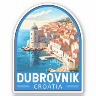 Pegatina Viaje de arte de Dubrovnik Croacia