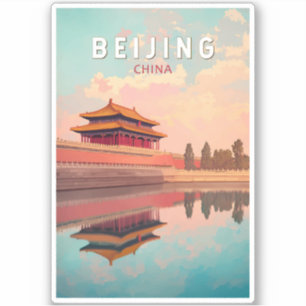Pegatina Viaje de arte de Ilustracion de China en Pekín