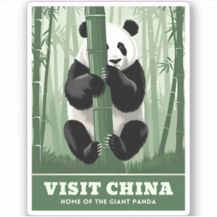 Pegatina Viaje de cosecha China Panda Wildlife Nature Retro