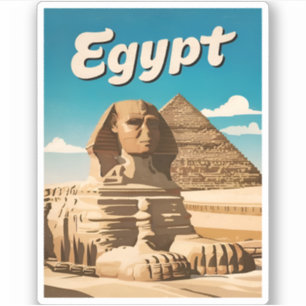 Pegatina Viaje de época El Cairo Pirámide Egipto Gráfico re