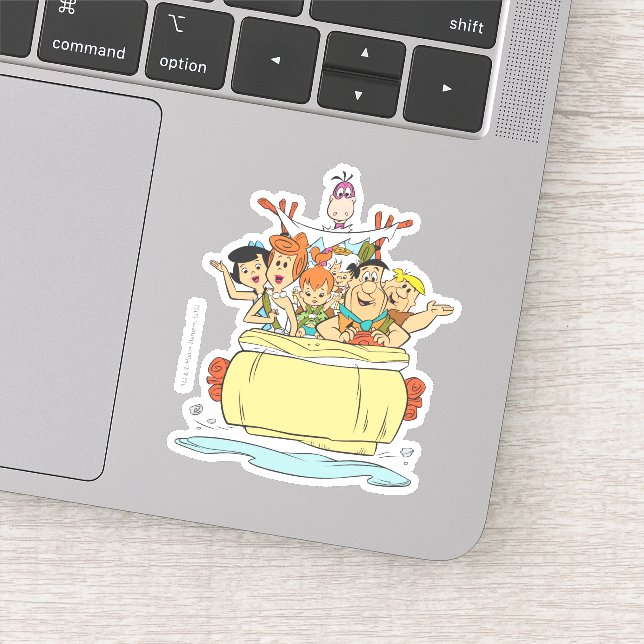 Pegatina Viaje de la familia Flintstones (Detalle)