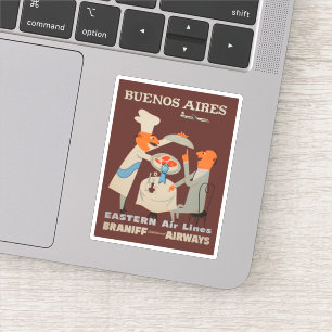 Pegatina Viaje de la línea aérea de Buenos Aires la