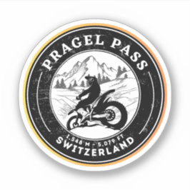 Pegatina Viaje en motocicleta de los alpes suizos de Pragel