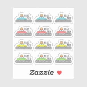 Pegatina Viaje por carretera Tiempo de vacaciones de coche