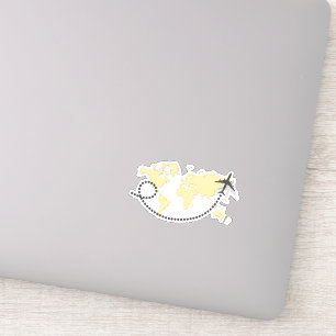 Pegatina Viajemos por el ilustracion mundial