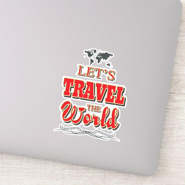 Pegatina Viajemos por el mundo (Detalle)