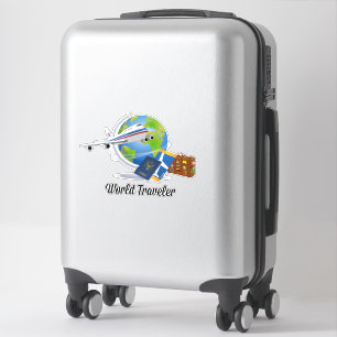 Pegatina Viajero, avión, maleta, pasaporte... st