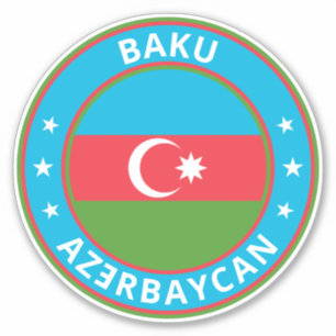 Pegatina Viajero global - Bakú, Azǝ Rbaycan   Azerbaiyán