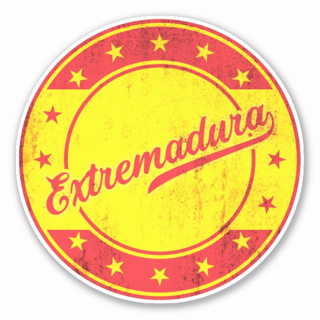 Pegatina Viajero Global - Extremadura, España (Anverso)