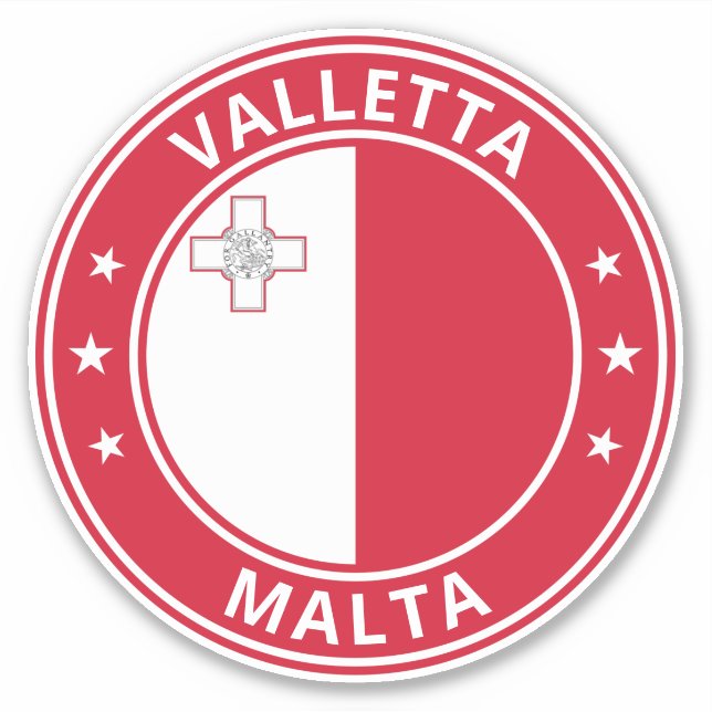 Pegatina Viajero global - Valletta, Malta (Anverso)