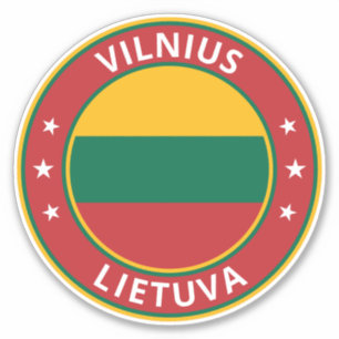 Pegatina Viajero global - Vilnius, Lietuva   Lituania