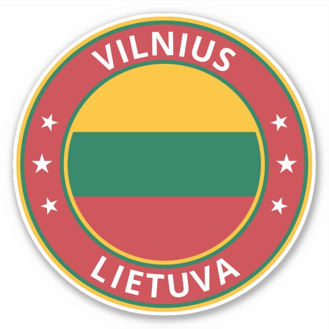 Pegatina Viajero global - Vilnius, Lietuva | Lituania (Anverso)