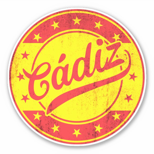 Pegatina Viajero Mundial - Cádiz, España (Anverso)