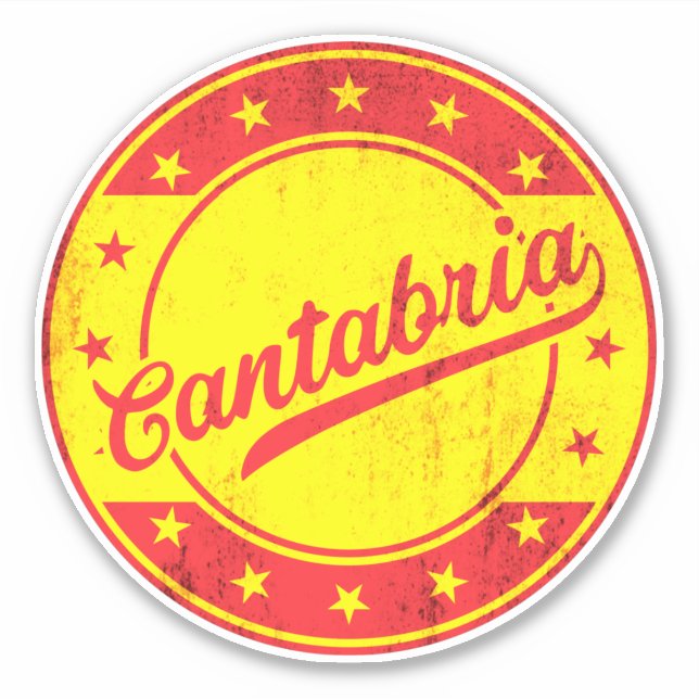 Pegatina Viajero Mundial - Cantabria (España) (Anverso)