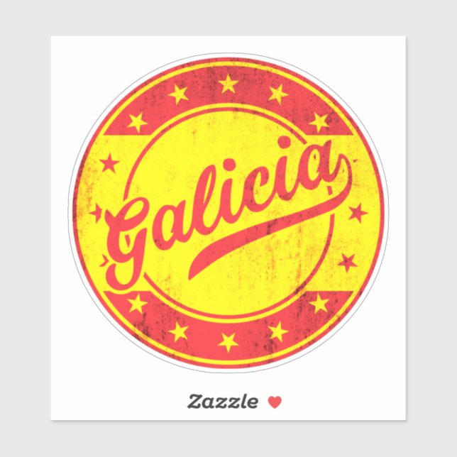 Pegatina Viajero Mundial - Galicia, España (Hoja)