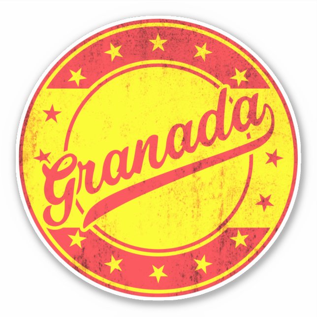 Pegatina Viajero Mundial - Granada, España (Anverso)
