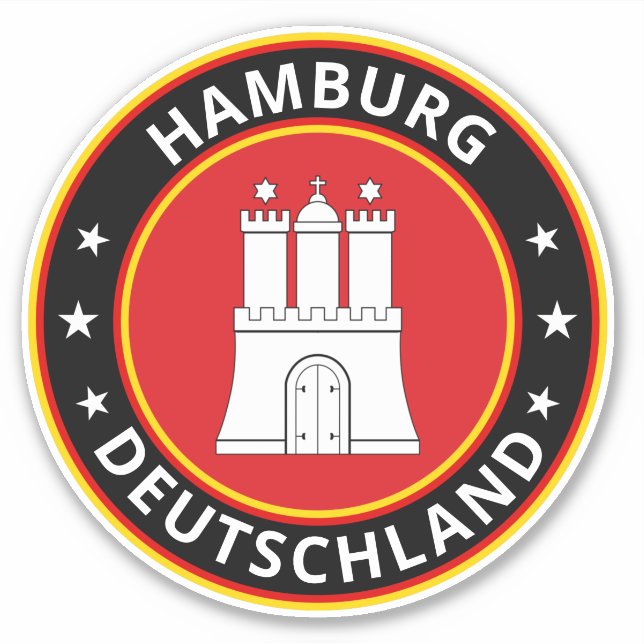 Pegatina Viajero mundial - Hamburgo, Deutschland (edición) (Anverso)